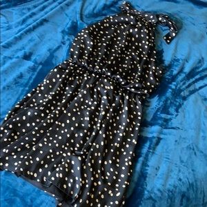 Black silk high neck dress